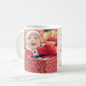 Mug Photo Elegant Floral Baby's First Christmas (Devant gauche)