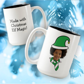 Mug photo Elf de Noël personnalisable