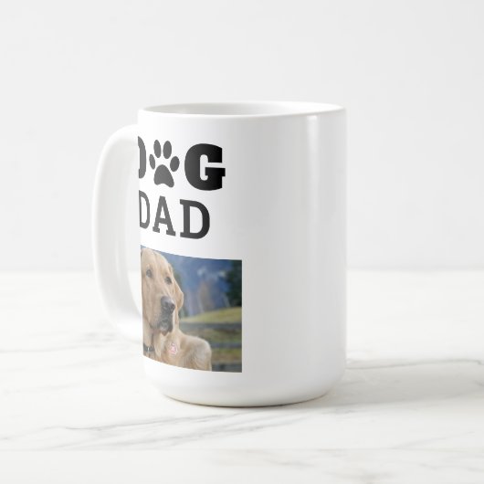 Mug Photo Empreinte de patte de Dog Papa (Devant gauche)