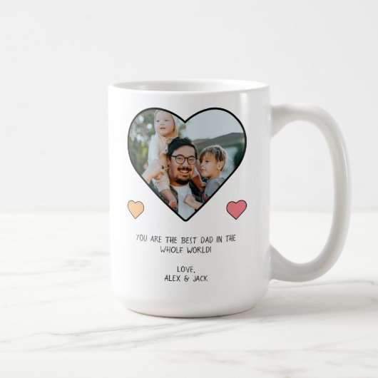 Mug Photo en forme de coeur avec/ messages personnalis (Droite)