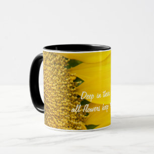 Mug Photo en gros plan de tournesol et citation