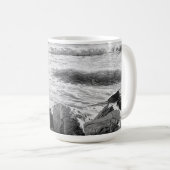Mug Photo en noir et blanc des vagues de l'océan Atlan (Devant droit)