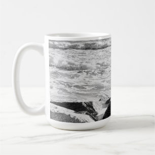 Mug Photo en noir et blanc des vagues de l'océan Atlan