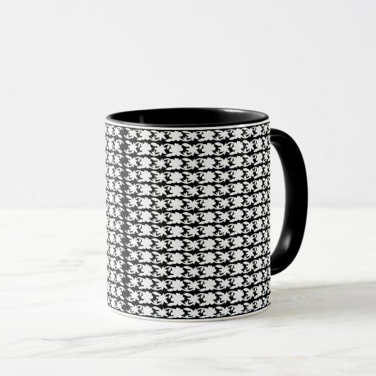 Mug photo en noir et blanc d'un motif (Devant droit)