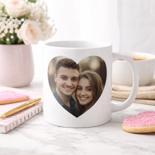 Mug Photo encadrée en forme de cœur