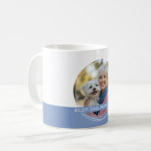 Mug Photo et message personnalisés Blanc et bleu Mémoi (Devant gauche)