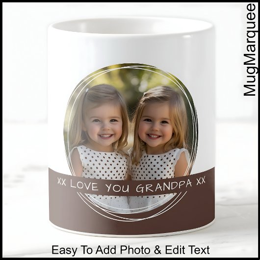 Mug Photo et message personnalisés Blanc et Brown Mémo