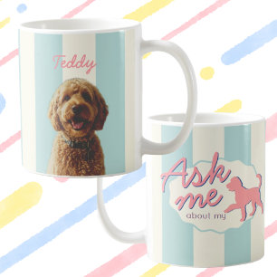 Mug Photo et nom de chien personnalisé rétro Pastel St