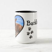 Mug Photo et nom de chien Valentine Heart Frame & Empr (Centre)