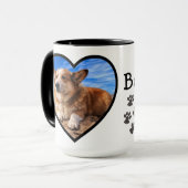 Mug Photo et nom de chien Valentine Heart Frame & Empr (Devant gauche)
