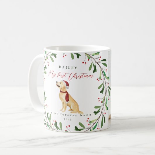 Mug Photo et nom de mon premier Noël de chien (Devant gauche)