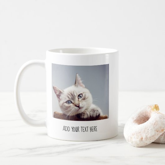 Mug Photo et texte personnalisés pour animaux de compa (Avec donut)