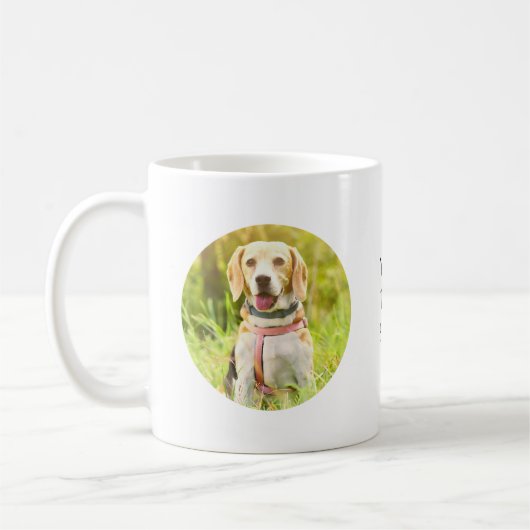 Mug Photo faite sur commande et texte ronds (Gauche)
