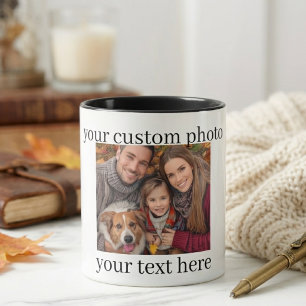 Mug Photo Famille & Chien Cadeau Personnalisé