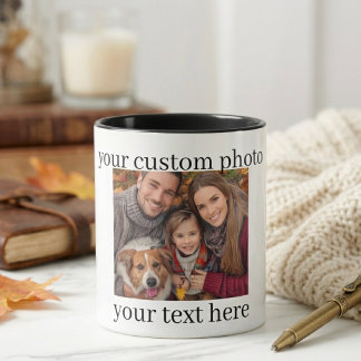 Mug Photo Famille & Chien Cadeau Personnalisé