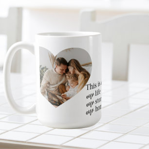 Mug Photo Famille Couple Moderne & Citation Famille Ca