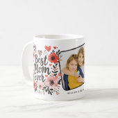 Mug Photo Floral Meilleure Maman Ever (Devant gauche)