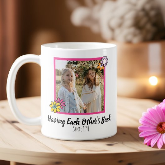 Mug Photo florale rose des soeurs