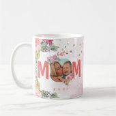 Mug Photo Florale Rose Pour La Meilleure Maman Jamais (Gauche)