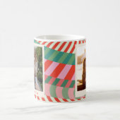Mug Photo géométrique moderne couleur rouge vert rose (Centre)