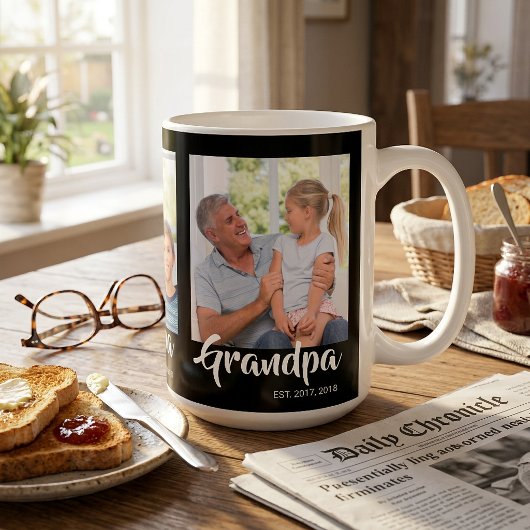 Mug Photo Grand-père Établit Script Noir 3