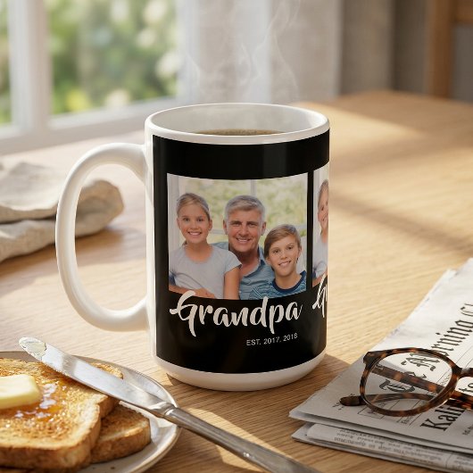 Mug Photo Grand-Père Établit Script Noir 3
