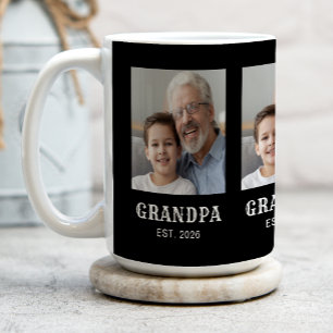 Mug Photo Grand-père Typographie Noir 3
