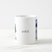 Mug Photo Joyeux Noël Rouge Vert Plaid Arbres (Centre)