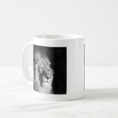 Mug Photo Lion noir et blanc (Devant gauche)