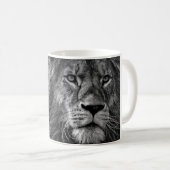Mug Photo Lion noir et blanc (Devant droit)