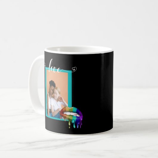 Mug Photo Love Pride Rainbow Biting Lips Driving (Devant gauche)