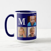 Mug Photo Maman Collage Café Marine Blue Big Combo (Gauche)