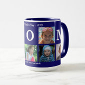 Mug Photo Maman Collage Café Marine Blue Big Combo (Devant droit)