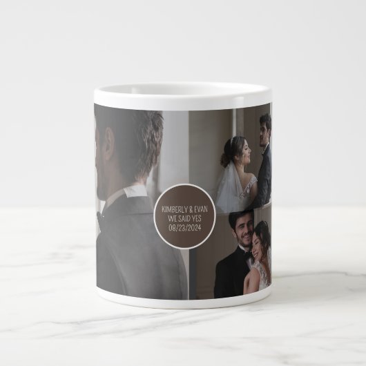 Mug photo Mariage 5 Grille personnalisable (Devant)