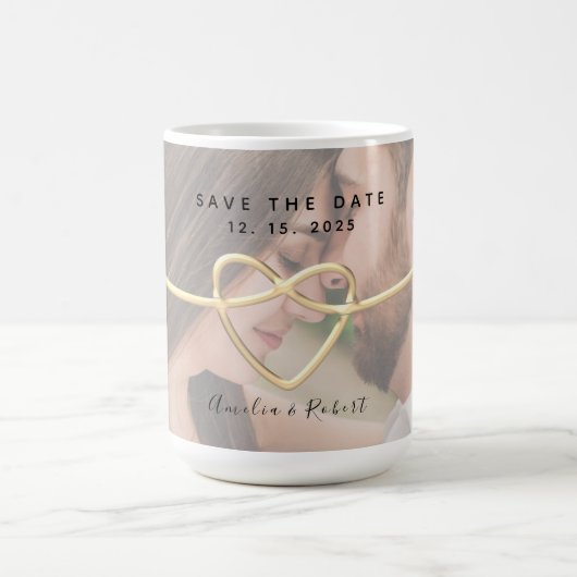 Mug Photo Mariage Enregistrer La Date (Centre)