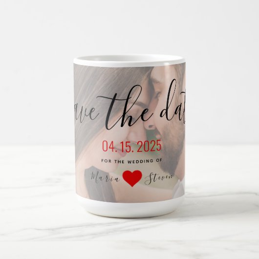 Mug Photo Mariage Enregistrer La Date Invitation (Centre)