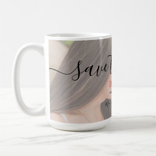 Mug Photo Mariage Enregistrer La Date Invitation (Gauche)