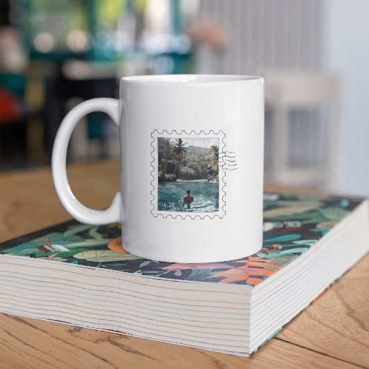 Mug Photo Mémoire de Tampon de Voyage Personnalisé