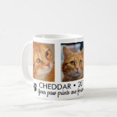 Mug Photo Mémorial pour Chat avec Empreintes de Pa (Devant gauche)