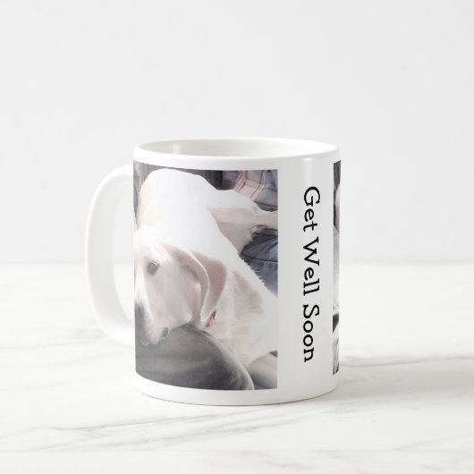 Mug Photo mignonne de Chien Chien Chien Chien Blanc Se (Devant gauche)