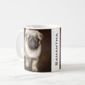 Mug Photo mignonne personnalisée de chiot de carlin (Devant gauche)