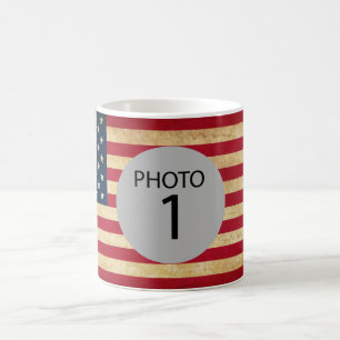 Mug Photo modèle personnalisable sur drapeau USA