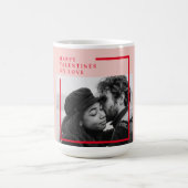Mug Photo moderne | Cadeau de Valentines Rouge et Rose (Centre)