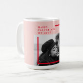 Mug Photo moderne | Cadeau de Valentines Rouge et Rose (Devant gauche)