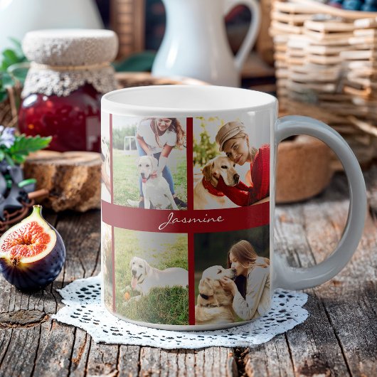 Mug Photo moderne Collage Chien Bourgogne