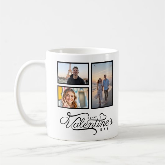 Mug Photo moderne Collage Keepsaké Saint Valentin cade (Gauche)