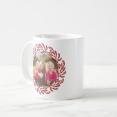 Mug Photo moderne Feuille rouge et couronne de Berry (Devant gauche)