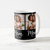 Mug Photo Mom Established Date Black White Script Gift (Devant droit)