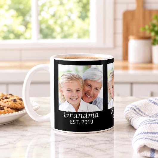 Mug Photo Noir Script Grand-mère Établie