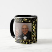 Mug Photo noire d'anniversaire de mariage de Flourish (Devant gauche)